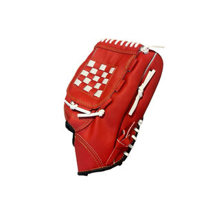 Baseball Glove Youth Size 11.5'' Right Hand Throw Red White Faux Leather T Ball